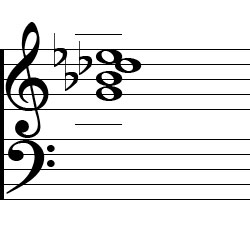 E♭ Dominant 7 First Inversion Chord Music Notation