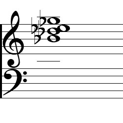 E♭ minor Dominant 7 Second Inversion Chord Music Notation