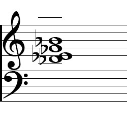 E♭ minor Dominant 7 Third Inversion Chord Music Notation