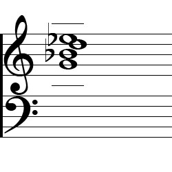 E♭ Major7 First Inversion Chord Music Notation