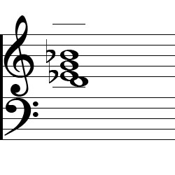 E♭ Major7 Third Inversion Chord Music Notation
