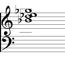E♭ minor Major7 Second Inversion Chord Music Notation