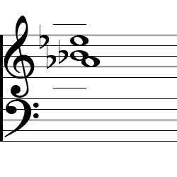 E♭ Sus4 First Inversion Chord Music Notation