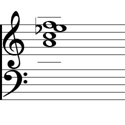 F Dominant 7 First Inversion Chord Music Notation