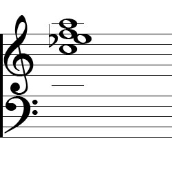 F Dominant 7 Second Inversion Chord Music Notation