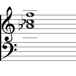 F Diminished First Inversion Chord Music Notation