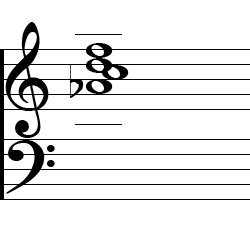F Minor 6 First Inversion Chord Music Notation
