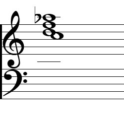 F Minor 6 Second Inversion Chord Music Notation