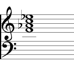 F minor Dominant 7 Chord Music Notation