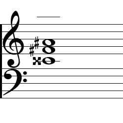 F♯ Augmented Second Inversion Chord Music Notation