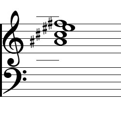 F♯ Major7 First Inversion Chord Music Notation