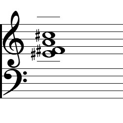F♯ minor Major7 Third Inversion Chord Music Notation