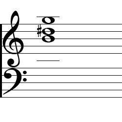 G Augmented First Inversion Chord Music Notation