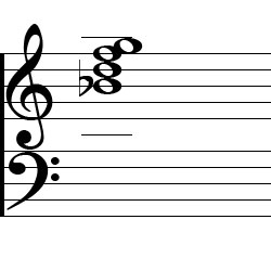 G minor Dominant 7 First Inversion Chord Music Notation