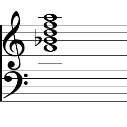G minor Dominant 9 Chord Music Notation