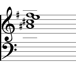 G♭ Dominant 7 First Inversion Chord Music Notation
