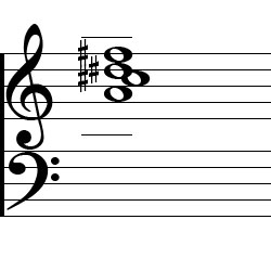 G♭ Minor 6 First Inversion Chord Music Notation